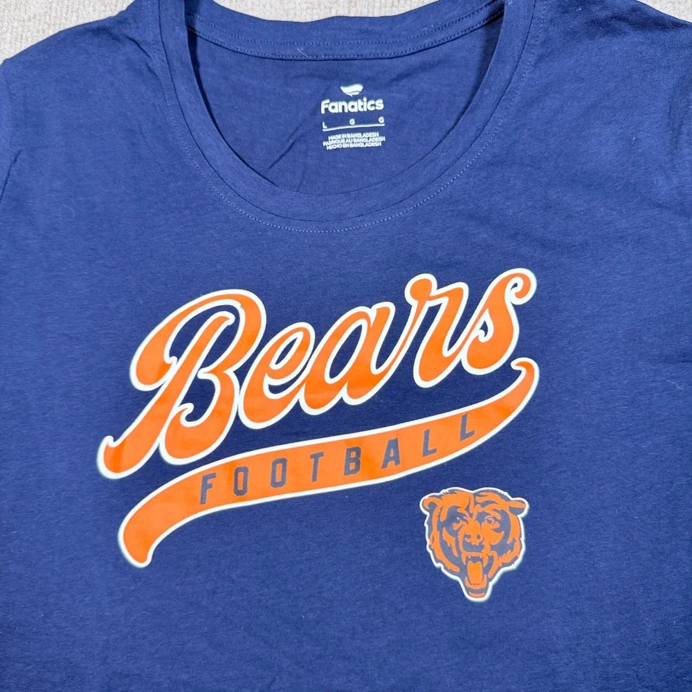 Fanatics Chicago Bears NFL Football T-Shirt Navy Blue Womens Large NWT